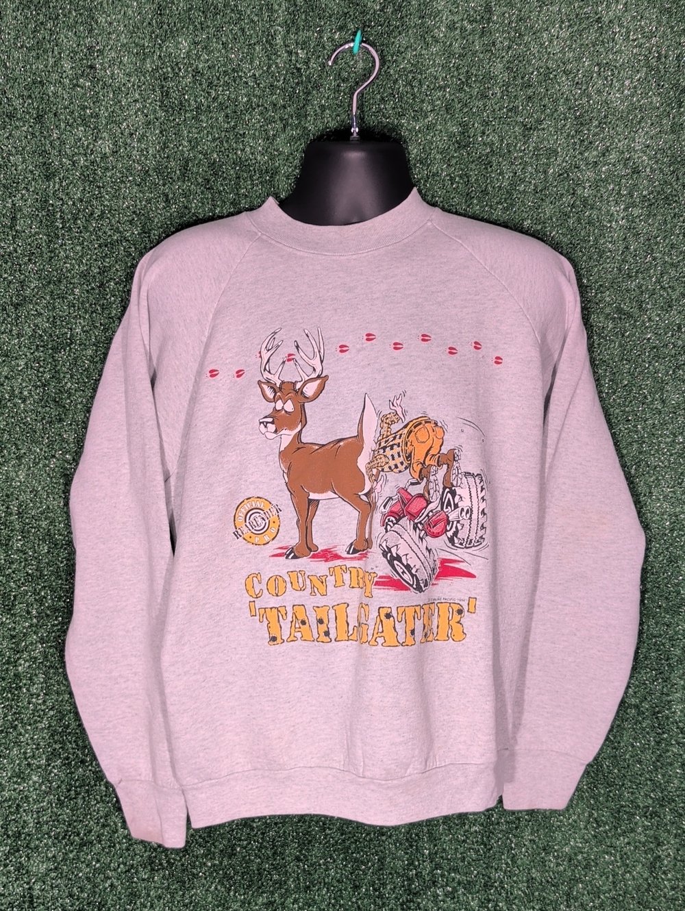 Vintage USA Made 1994 Starline Pacific Country Tailgater Gray Sweatshirt Sz XL